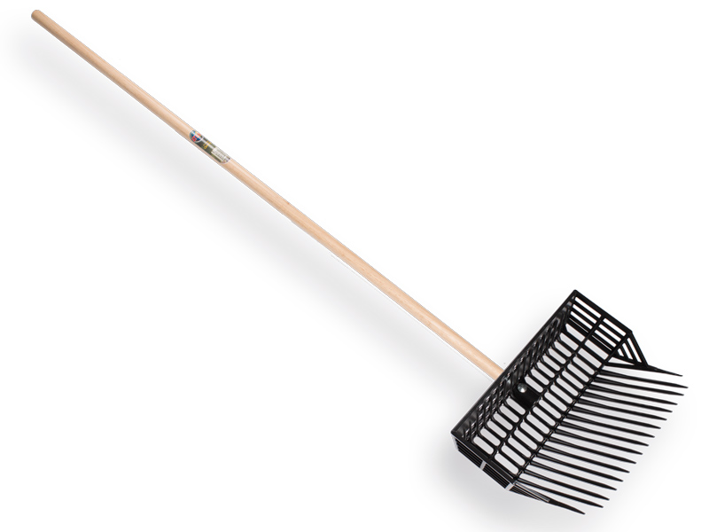 [827010] Manure fork ATLAS plastic, fine-toothed with basket and ATLAS handle 150 x 2.8 cm