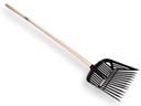 Manure fork ATLAS plastic black with ash wood shovel handle 130 cm bent