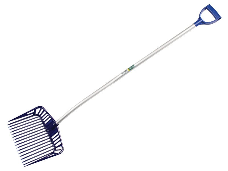 [827030] Schaufelrechen ATLAS Kunststoff, 18 Zinken 33 cm, gebogen Aluminiumstiel und D-Griff