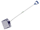 Scoop rake ATLAS plastic, 18 teeth 33 cm, bent aluminium handle and D-grip