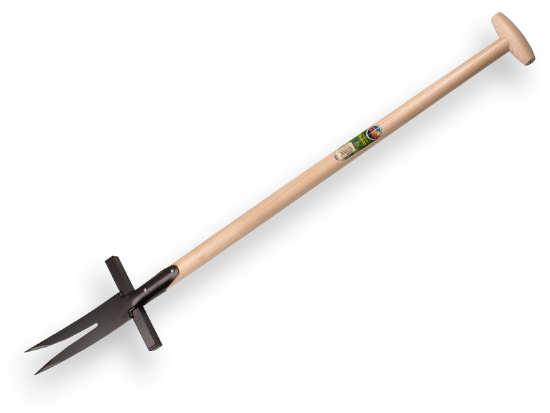 Ampferstecher - Distelstecher ATLAS 2-zinkig mit ATLAS T-Stiel 95 cm gerade, FSC 100%