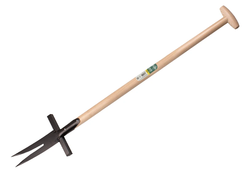 [827060] Extracteur d’oseille - coupe chardon ATLAS 2 dents avec manche de bêche en T ATLAS 95 cm droit, FSC 100%
