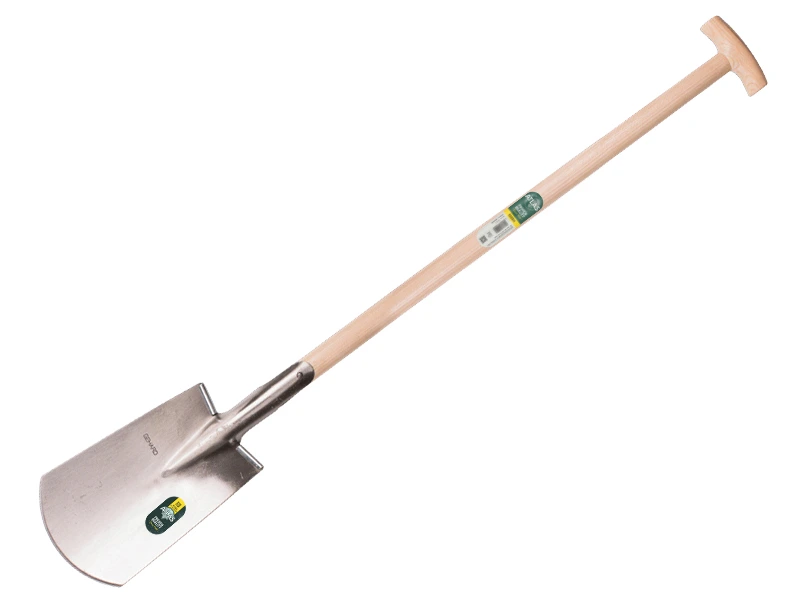 [828700] Spaten ATLAS DIAMANT poliert, runder Tritt, mit ATLAS T-Stiel 95 cm, FSC 100%