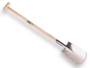 Spaten ATLAS DIAMANT poliert, runder Tritt, mit ATLAS T-Stiel 95 cm, FSC 100%