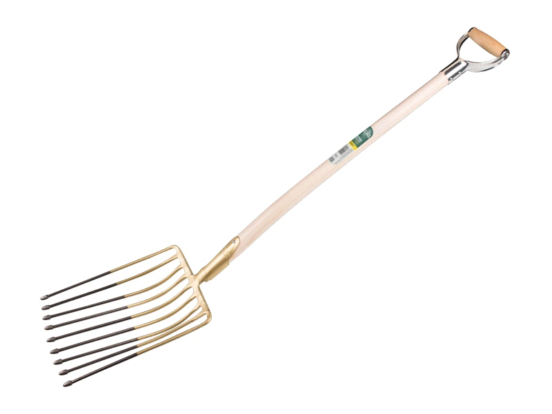 [841020] Potato fork OFFNER 9 tines 26 cm, with lip socket and ATLAS metal D-handle 95 cm