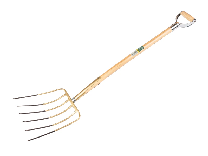 [842015] Silage fork OFFNER 6 tines 32 cm with pin, spring sleeve and ATLAS metal D-handle 95 cm