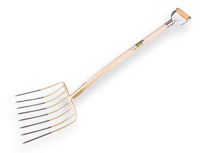 [842024] Silage fork OFFNER 8 tines 36 cm with lip socket and ATLAS metal D-handle 95 cm