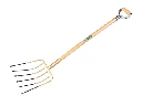 Bietgabel OFFNER 6 Zinken 34 cm mit Federdülle und ATLAS Metall-D-Griff 95 cm