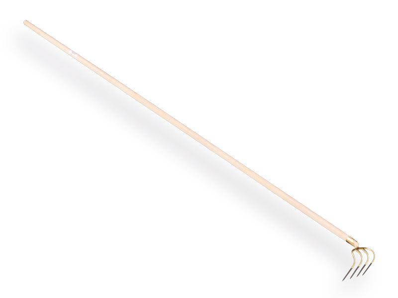 Mesthaak OFFNER 4 tands, lange tanden 21 cm, met dul en rechte ATLAS steel 300 cm