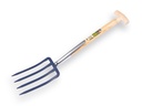 ATLAS, Spatengabel 4 Zinken, Blau lakiert, mit kürzem Esche T-steel 50 cm