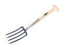 Grabegabel Jimmy kurz 4-Zinken blau, mit Eschenholz T-Stiel 50 cm