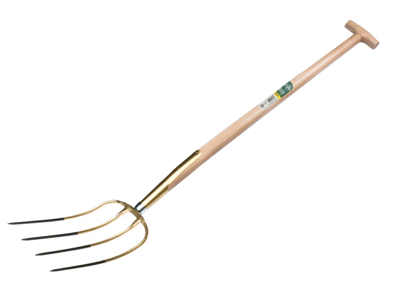 [911070] Manure fork OFFNER 4 tines bronze, with ATLAS T-handle 90 cm