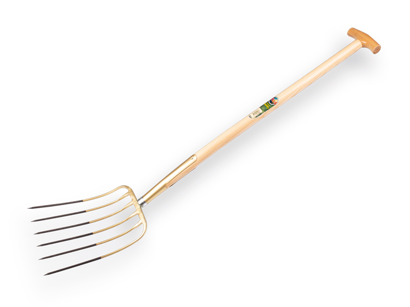 Mistgabel OFFNER 6-zinkig brons, mit ATLAS T-Stiel 90 cm