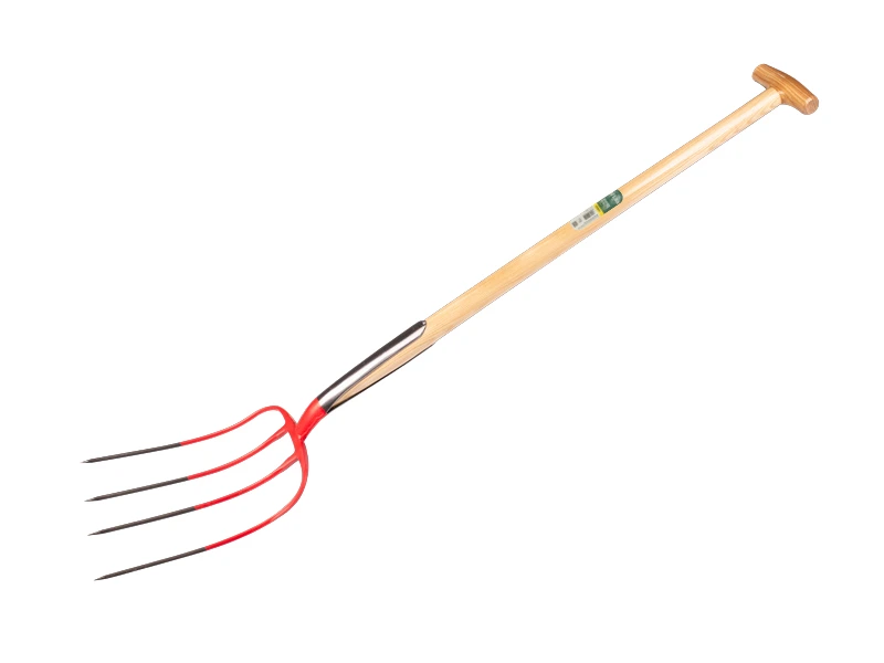 Mestvork OFFNER 4 tands rood, met dubbele veer en ATLAS T-steel 90 cm