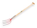 Fourche à fumier OFFNER 4 dents rouge, avec double ressort et manche de bêche en T ATLAS 105 cm