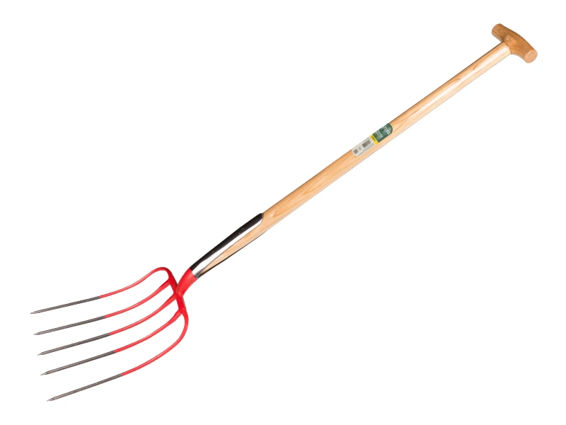 [916500] Mistgabel OFFNER 5 Zinken rot, mit Doppelfeder und ATLAS T-Stiele 90 cm