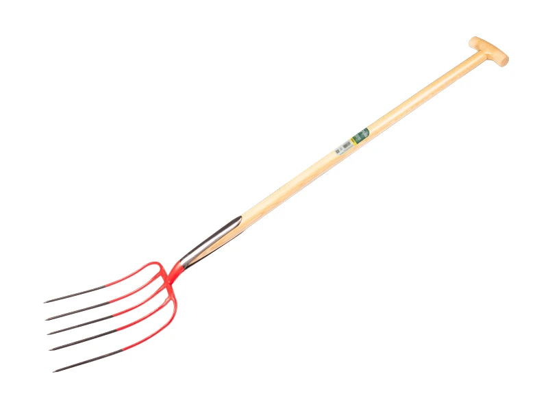 Mestvork OFFNER 5 tands rood, met dubbele veer en ATLAS T-steel 100 cm