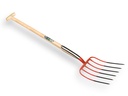 Mistgabel OFFNER 6 Zinken rot, mit doppelter Feder und ATLAS T-Stiel 90 cm