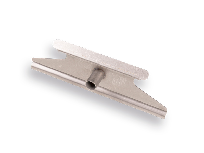 Kot-Schaber Edelstahl, eine Seite 35 cm, andere Seite 21 cm, ohne Stiel