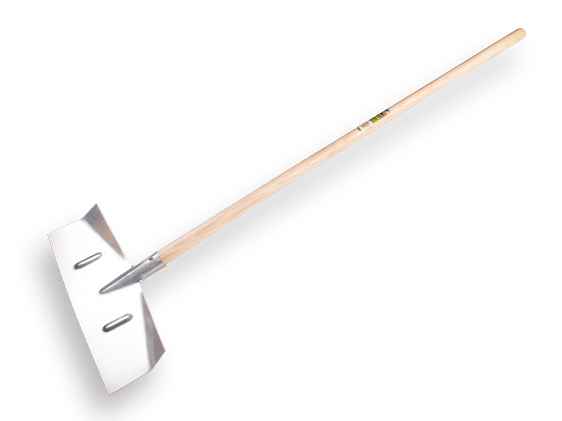 [960405] Silt scraper - Snow scraper ATLAS sheet steel, rectangular model 40 x 18 cm, with ash wood handle 130 x 4 cm