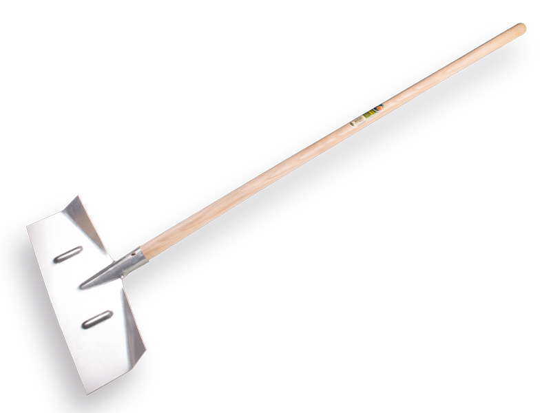 [960410] Snow shovel - Silt scraper ATLAS sheet steel, straight model 50 x 18 cm, with ash wood handle 130 x 4 cm.