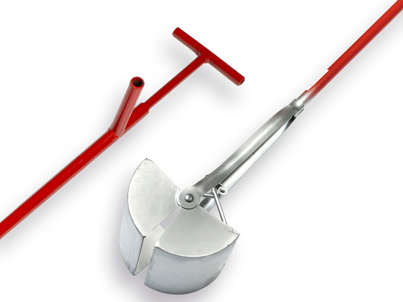E720 pelle de nettoyage de puits 24 cm, modèle carré, manche 200 cm