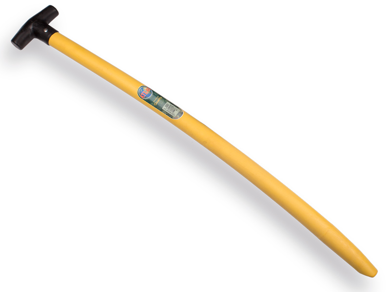 [988810] Manche de pelle ATLAS plastique 95 cm courbé jaune, avec poignée en T