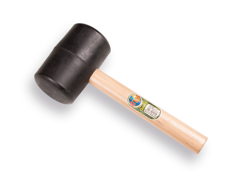 Maillet en caoutchouc ATLAS nr. 9 doux 70 shore, 2,0 kg Ø 100 x 160 mm, avec manche en hickory