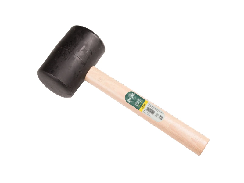 [998780] Maillet en caoutchouc ATLAS n° 8 dur 90 shore, 1,5 kg Ø 90 x 145 mm, avec hickory manche