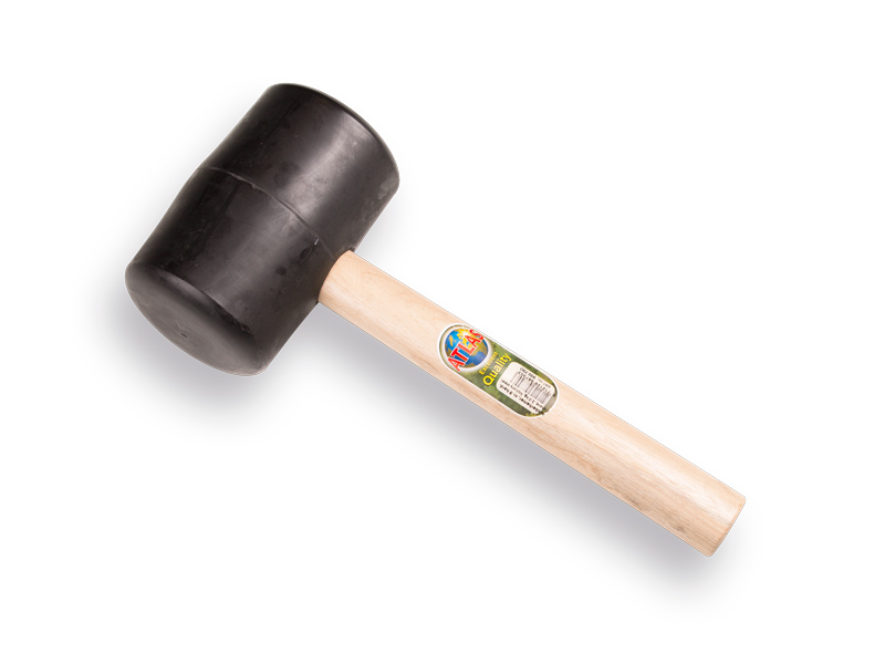 [998790] Maillet en caoutchouc ATLAS n° 9 dur 90 Shore, 2,0 kg Ø 100 x 160 mm, avec manche en hickory