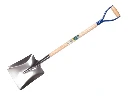 Ballast shovel ATLAS aluminium no. 0 without wear strip, 23.5 x 29 cm with metal D-handle 95 cm straight