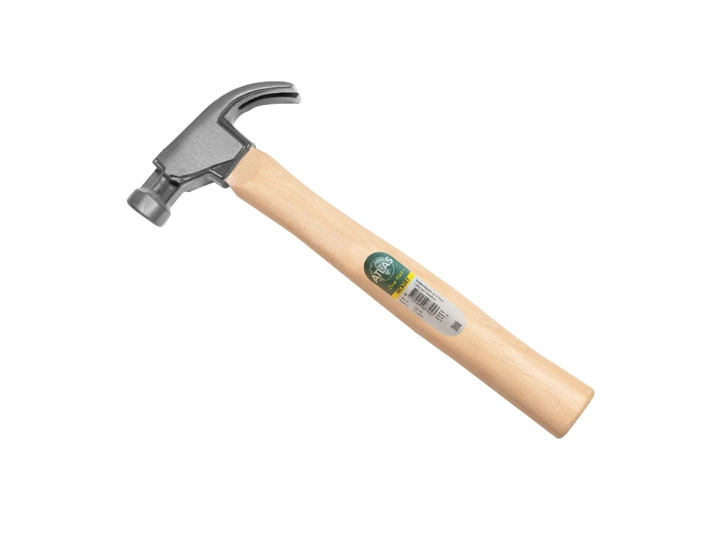 [988800] Marteau arrache-clous ATLAS 450 gram avec porte-clou magnétique et manche HICKORY 32 cm