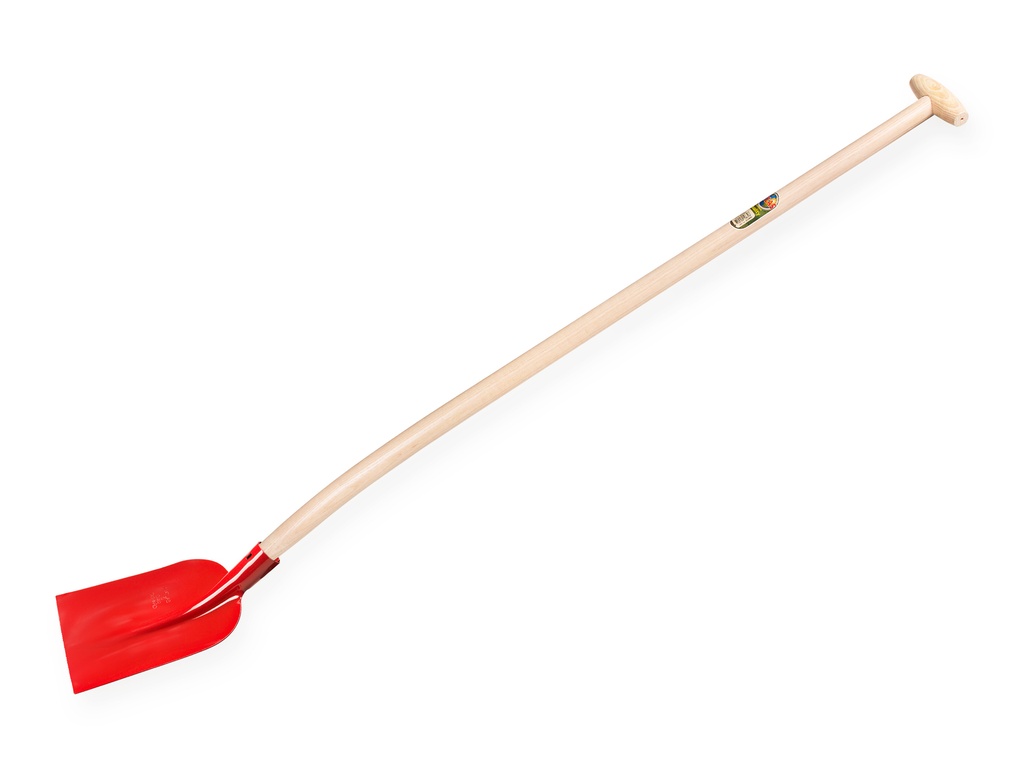 Concrete shovel ATLAS 1/2 0 red, extra hardened, with ATLAS shovel handle 130 cm bent, FSC 100%