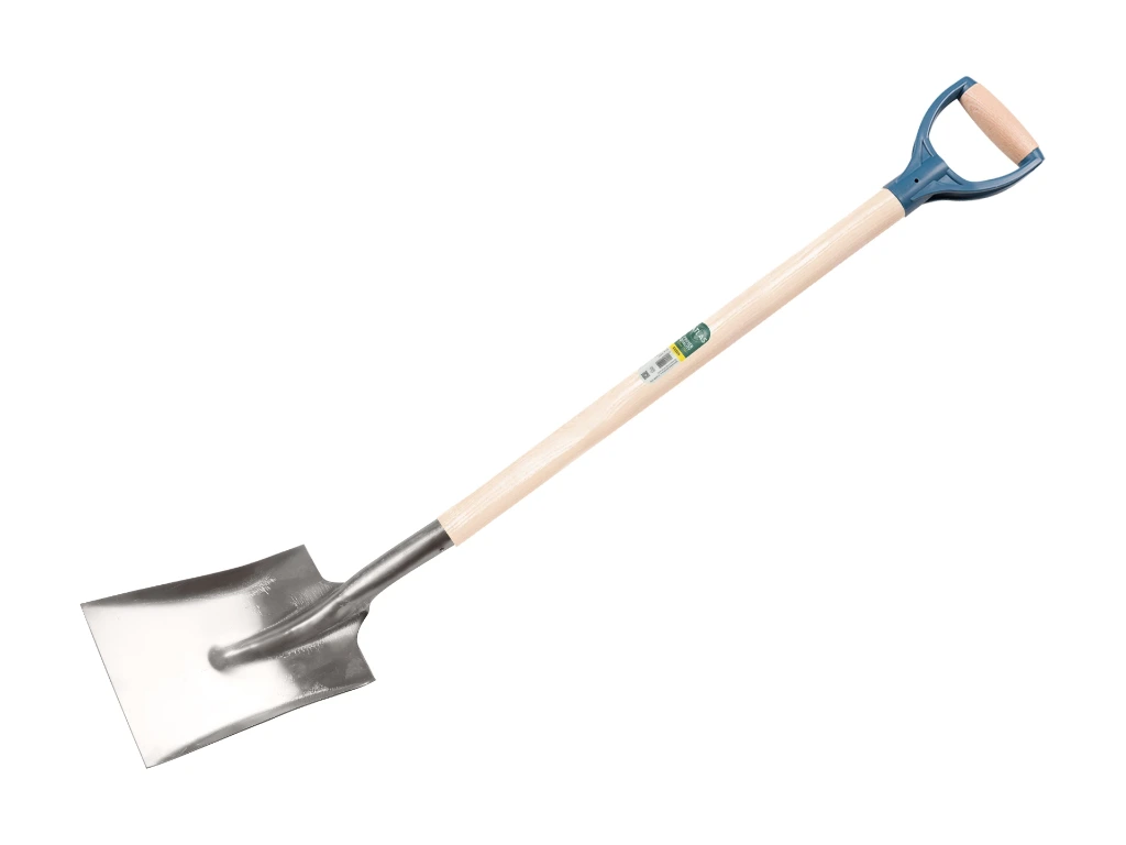 Ballast shovel ATLAS aluminium no. 0 without wear strip, 23.5 x 29 cm with plastic D-handle 95 cm straight, FSC 100%