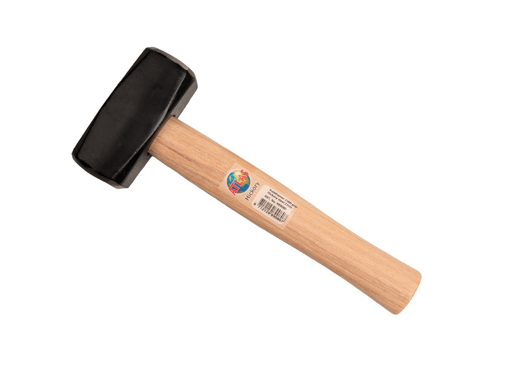 [989080] Club hammer - Stoning hammer ATLAS 1500 gram, DIN 6475, with HICKORY handle 28 cm