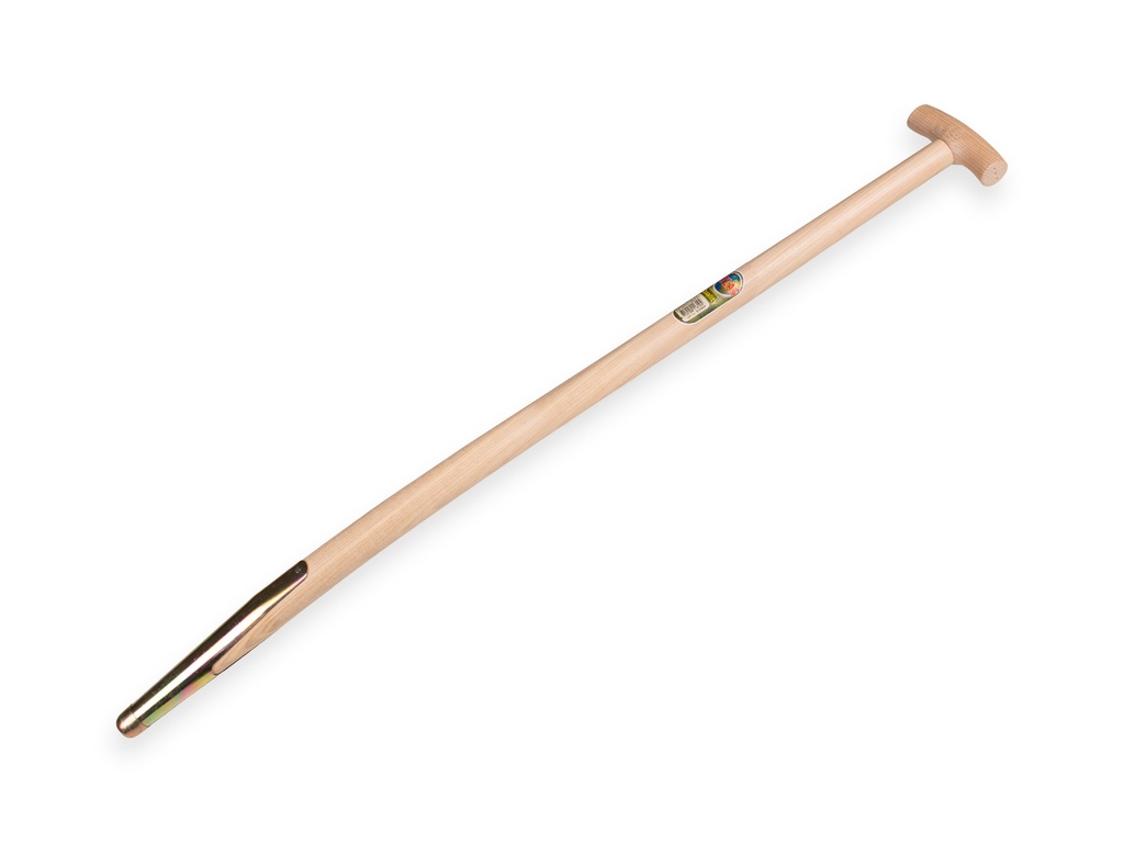 [211315] Manure Fork Handle ATLAS 100 cm bent, with spring collar and T-grip, drilled, FSC 100%