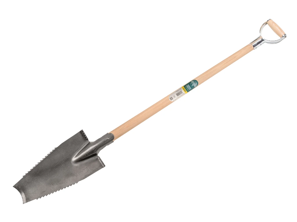 [780485] Bêche à racines – bêche coupe-racine ATLAS avec marchepied, lame 38 x 14 cm, avec manche à poignée en D métallique ATLAS 95 cm, FSC 100%
