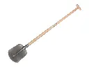 Vlakbats ATLAS 1/2 00 gehard, blank gelakt, met ATLAS Blijhamsteel 110 cm extra dubbel gebogen