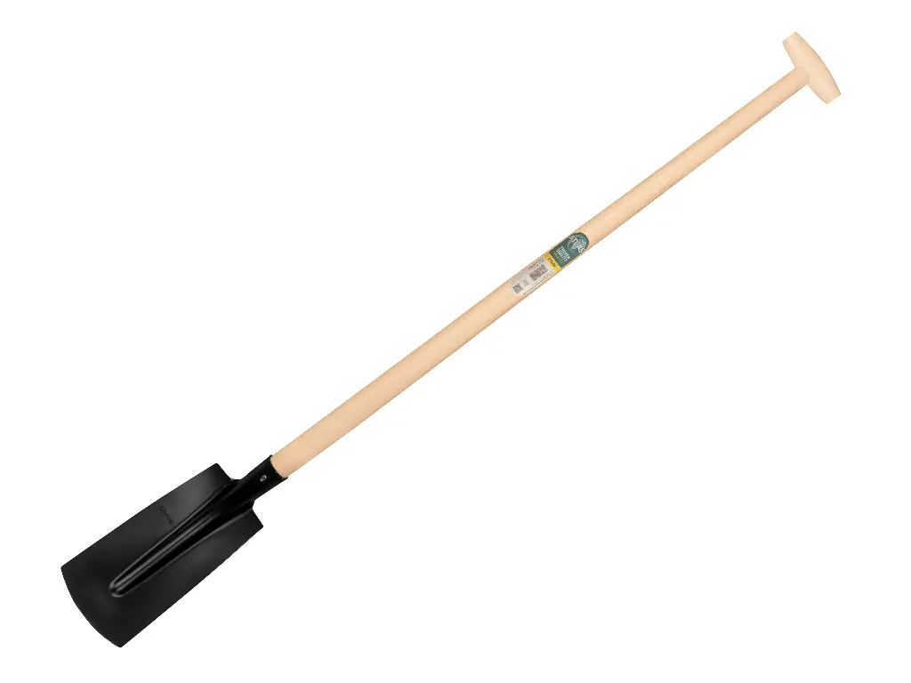 Kabelschop ATLAS 14 cm 3/4 zwart, recht met ATLAS schopsteel 110 cm, FSC 100%