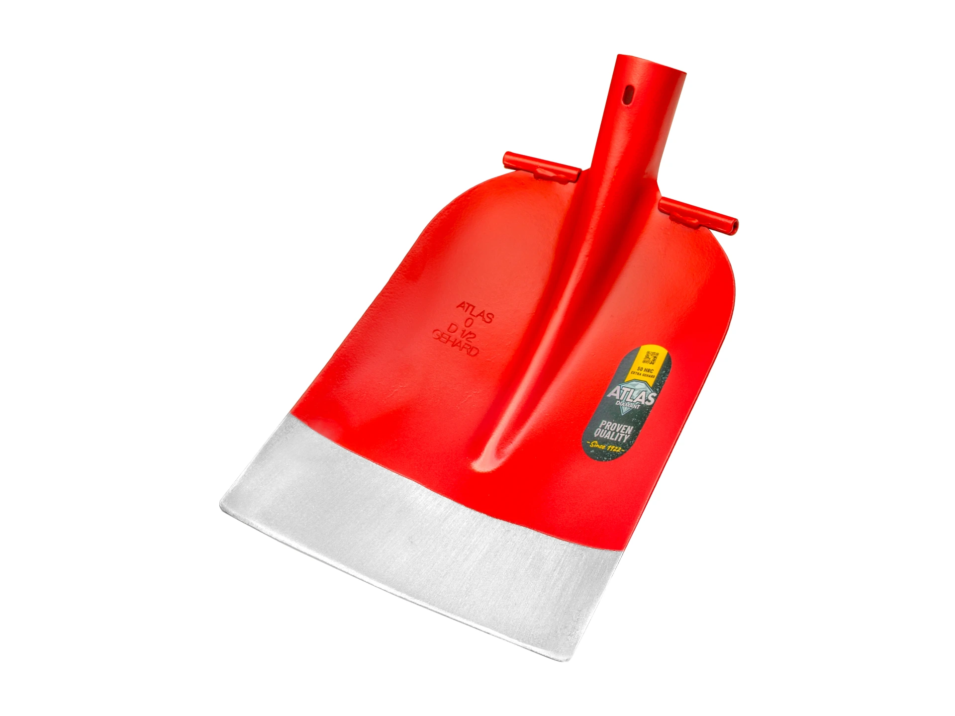 [780952] Concrete shovel ATLAS DIAMANT 1/2 0 red, extra hardened, ROUND TREADS, without handle