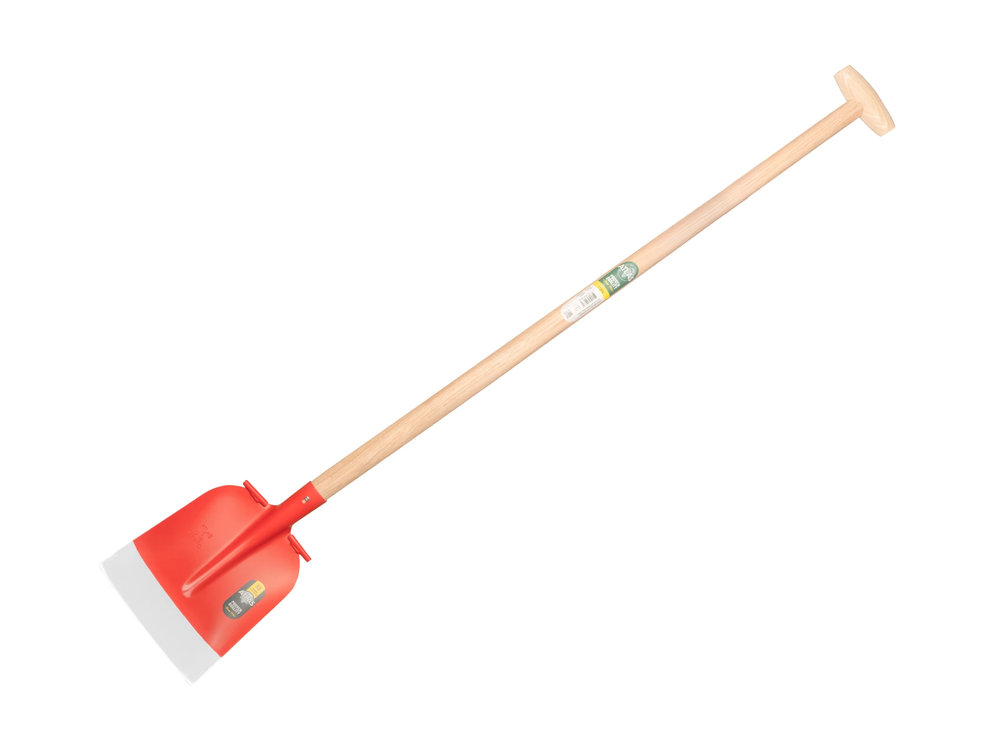 [780963] Pelle à béton ATLAS DIAMANT 1/2 0 rouge, extra trempé, repose-pieds ronds, manche de pelle à col de cygne 110 cm extra double courbé