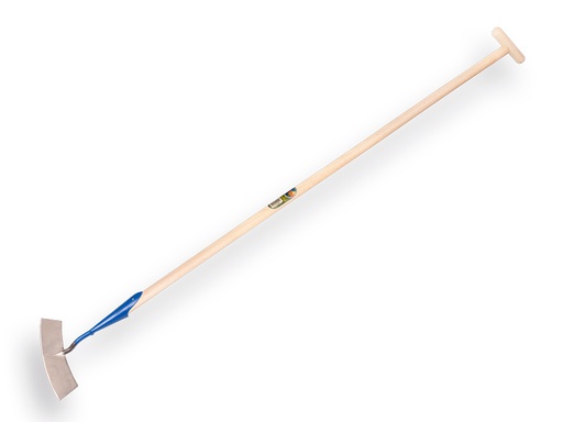 [1012221] Dutch hoe DE WIT round-shaped model 22 cm, with ATLAS handle 160 x 3.2 cm and through-mount T-grip
