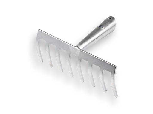 [1301095] Garden rake galvanised with 8 bent tines, without handle