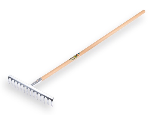 [1301140] Garden rake galvanised with 14 bent tines, with IKAPE handle 150 x 2.8 cm. FSC 100%