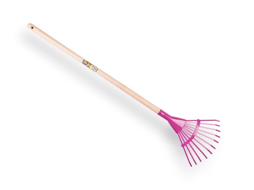 [1470700] Children's leaf rake purple with tapered handle.