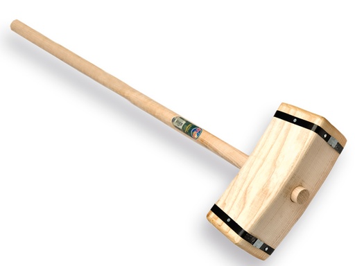[650700] ATLAS Holzhammer rechteckig aus Eschenholz mit rundem ATLAS Stiel 100 cm Kopf 30x11x12cm