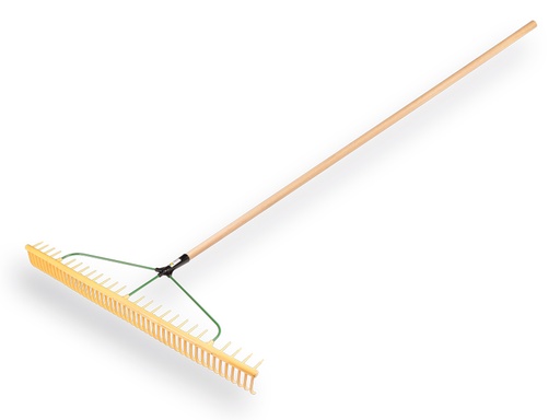 [656096] Râteau à foin plastique - Râteau à gazon JOST 94 cm, 48 dents courbées et 24 dents en angle, avec manche ATLAS 160 x 2,8 cm