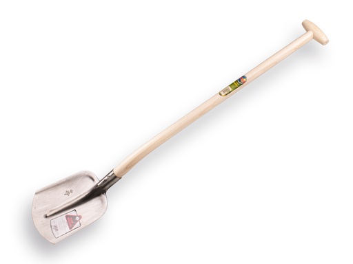 [700260] Digging shovel RURH BRILLANT 1/4 00, hardened and polished, with ATLAS gooseneck shovel handle 95 cm strongly bent