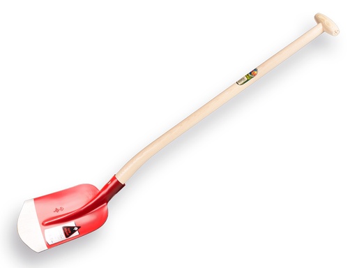 [700560] Scoop shovel RURH BRILLANT 1/2 0 red, extra hardened, with ATLAS gooseneck shovel handle 95 cm strongly bent