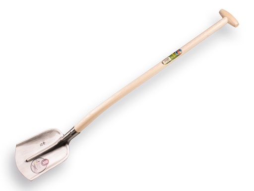 [705204] ABC Flachrandschaufel ¼ OOO gehärtet POLIERT mit ATLAS Blijham T-Stiel 100 cm, 